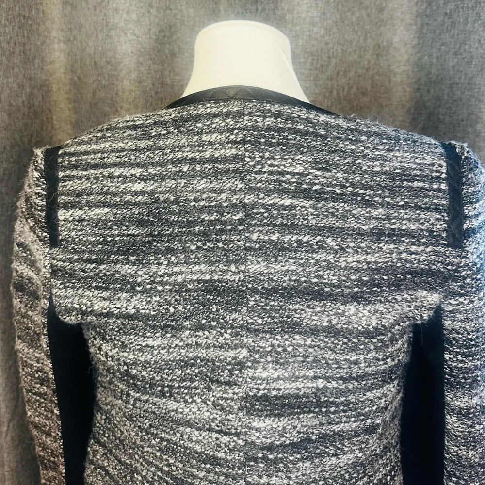 Rebecca Taylor Black & White Tweed Moto Jacket | Size 6